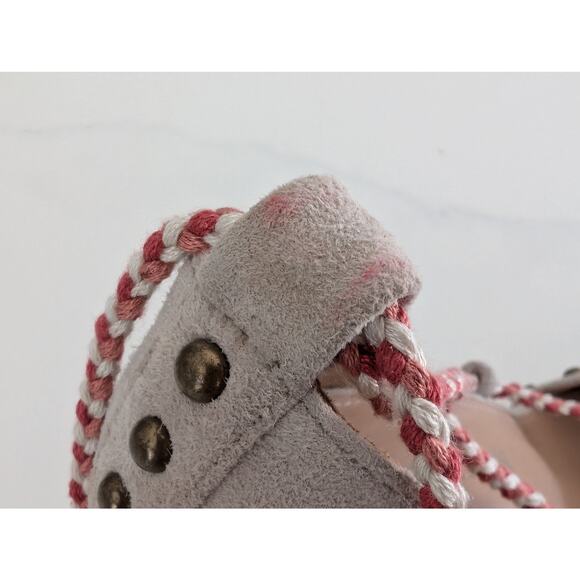 Ulla Johnson Suede Tassel D'Orsay Pumps - EU 40 US 10 Gray Brown Red Heels - Picture 5 of 11